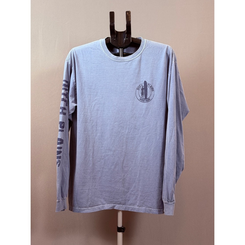 Mens Long‎ Sleeve T Shirt Ditch Plains Montauk Surf Graphic Comfort Colors Large